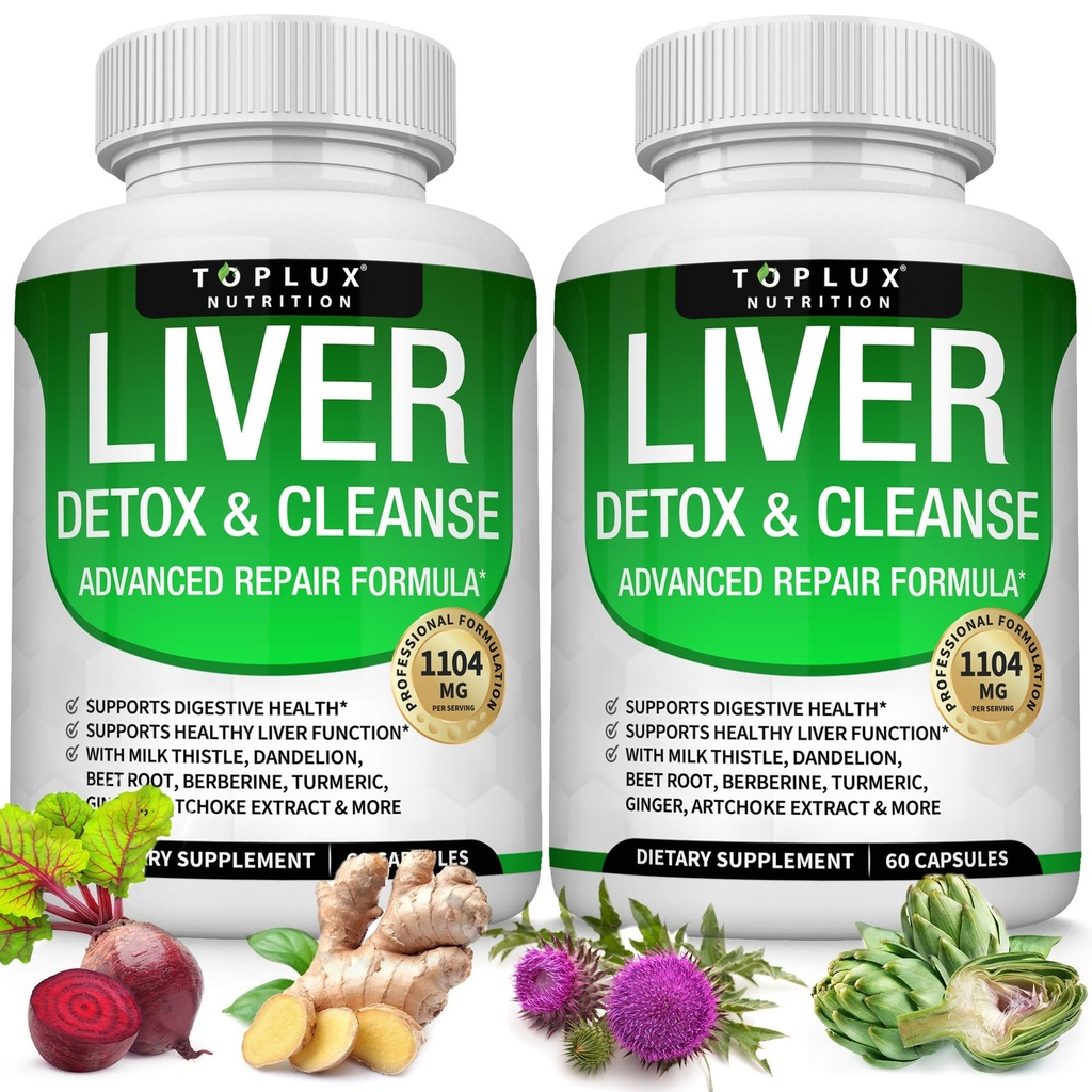Czystość wątroby Detox & Naprawa Formuła Detox wątroby Suplement - Ostrze mleka z Dandelion, Karczoch, Turmeric, Burak korzeń, Turmeric & More dla Natural Fast Herbal Cleansing Non-gmo Vegan 60 Kapsułki