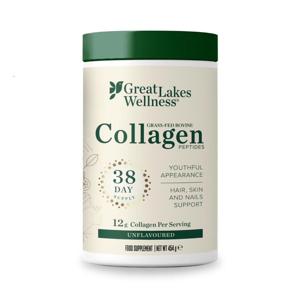 Wielkie Jeziora Żelatyna, Hydrolizat Collagen, Pasture- Raised Grass- Fed, Nie GMO (4 Puszki 16 uncji)