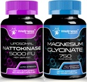 WELLNESS LABSRX Nattokinaza Suplement Kapsułki - 5000 FU - Glicynian magnezu Kapsułki 750 MG