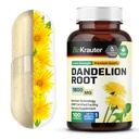 BIO KRAUTER Dandelion Korzeń Kapsułki - 1800 mg Moc - 100 Hrabia - Dandelion Korzeń Suplement - Kapsułki wegańskie do wsparcia wątroby