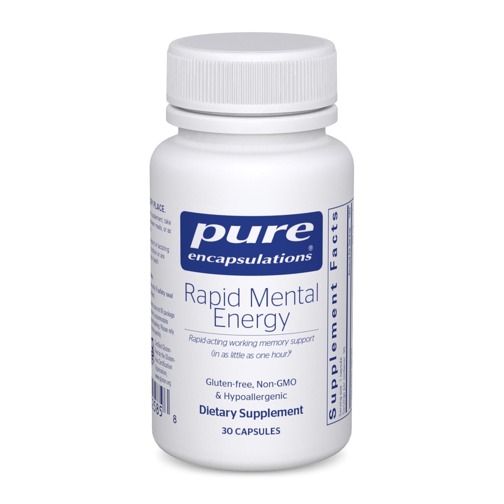 Pure Encapsulations Rapid Mental Energy - Vegan Memory Supplement to Support Brain Health - Ginkgo Biloba Extract, Alpinia Galanga & American Ginseng Extract - Non- GMO & Gluten- Free - 30 Kapsułki