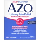 AZO Urynary Pain Relief Maximum Strength, Szybka ulga UTI Pain, Płonące i Pilne, Cele Źródło bólu, # 1 Najbardziej zaufanej marki, 24 Tabletki
