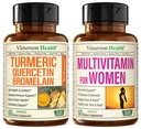 Quercetin z Bromelain & Kurkumina Turmerowa & Kompletna Multiwitamina dla Kobiet