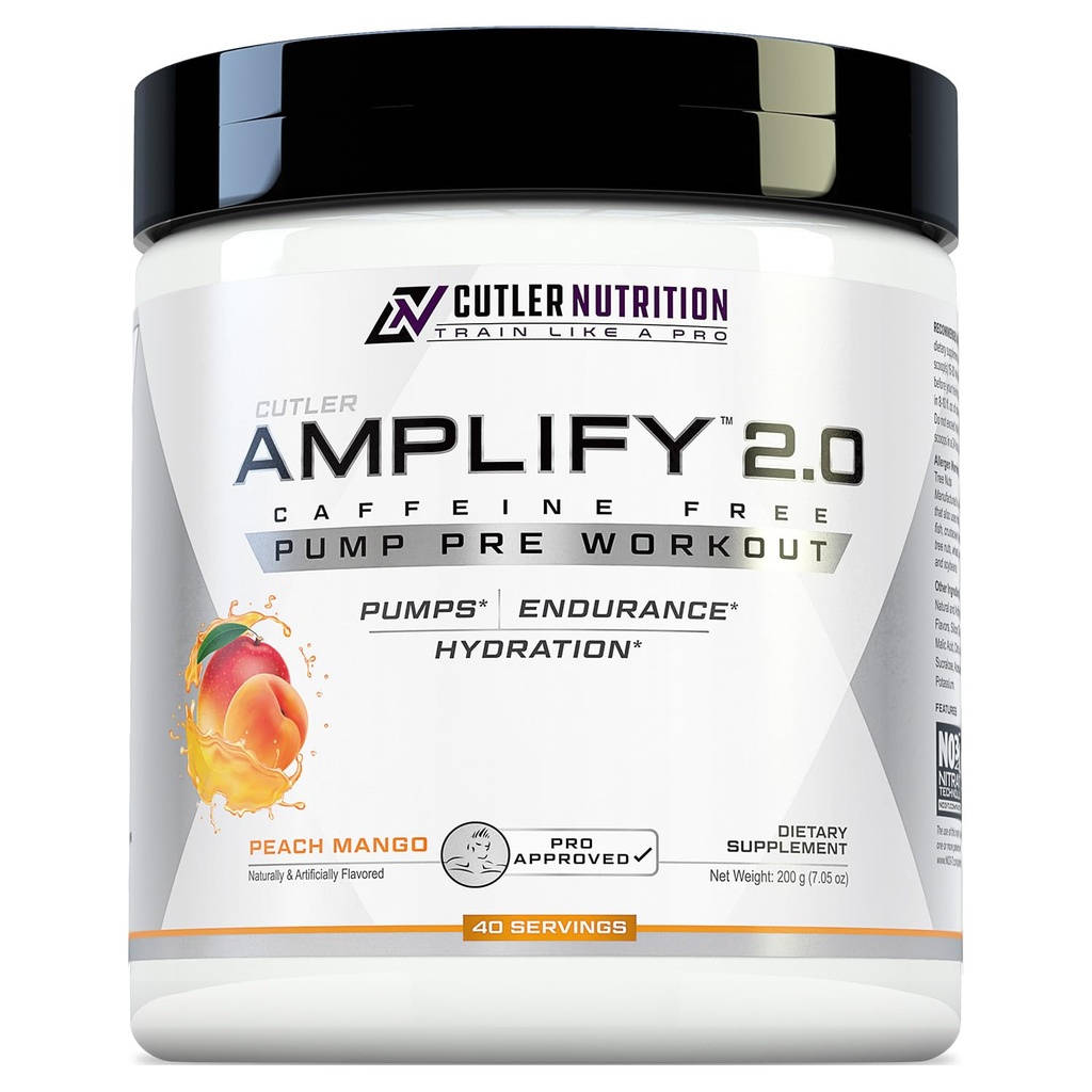 Cutler Nutrition Amplify Pre Workout Kofeina Wolny tlenek azotu Booster zawierający argininy i Citruline Pre- Workout dla maksymalnych pomp