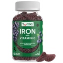 Żelazne żeberka Suplement z witaminą C - 10 mg Żelazo Suplement - Greate- Degustacja Gumies Flavor Grape - Wspiera zdrowie immunologiczne & Pomaga z niedoborem żelaza - Wegan, Kosher, Non-GMO - 60 Count