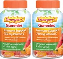 Gummy witaminy C Emergen- C, suplement diety do wsparcia immunologicznego, Tangerine, Arbuz i Sour Apple Flavor - 45 Hrabia x 2 (Opakowanie 2)