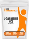 BulkSupplements.com L- Carnitine HCl Proszek - Suplement karnityny, Karnityna w proszku, L- Carnitine 500mg - Unflavored & Gluten Free, 500mg na jedną porcję, 100g (3,5 oz) (opakowanie po 1)