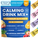 Venture Pal Calming Drink proszkowany Mix, Magnezu Glicynian, Ashwagandha, L-Theanine, Witamina D, Lwy Mane, Sugar Free Magnezu Suplement mieszanki dla Relax & Focus, Nie GMO, Wegan, On Go