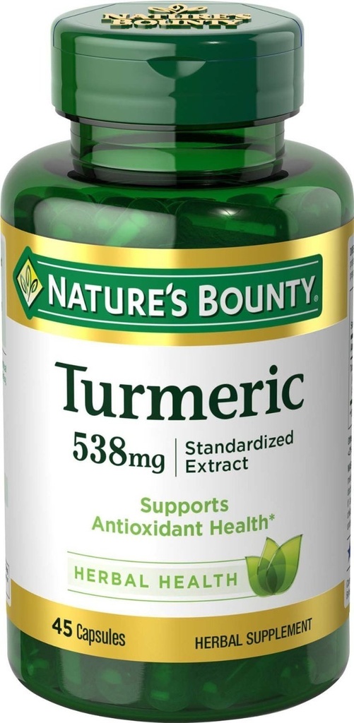 Natury Bounty Turmeric 538 mg Wyciąg standardowy, 45 Hrabia (Opakowanie po 2)