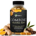 KaraMD Comfort Guard X24 X24 X4; Joint & Movement Support Supplement X124; Kurkumina turmerowa, Boswellia & Ginger X124; Łatwa dyskomfort mięśni i sztywność stawów 124; Non-GMO, Gluten Free & Vegan Friendly (30 Służenie)