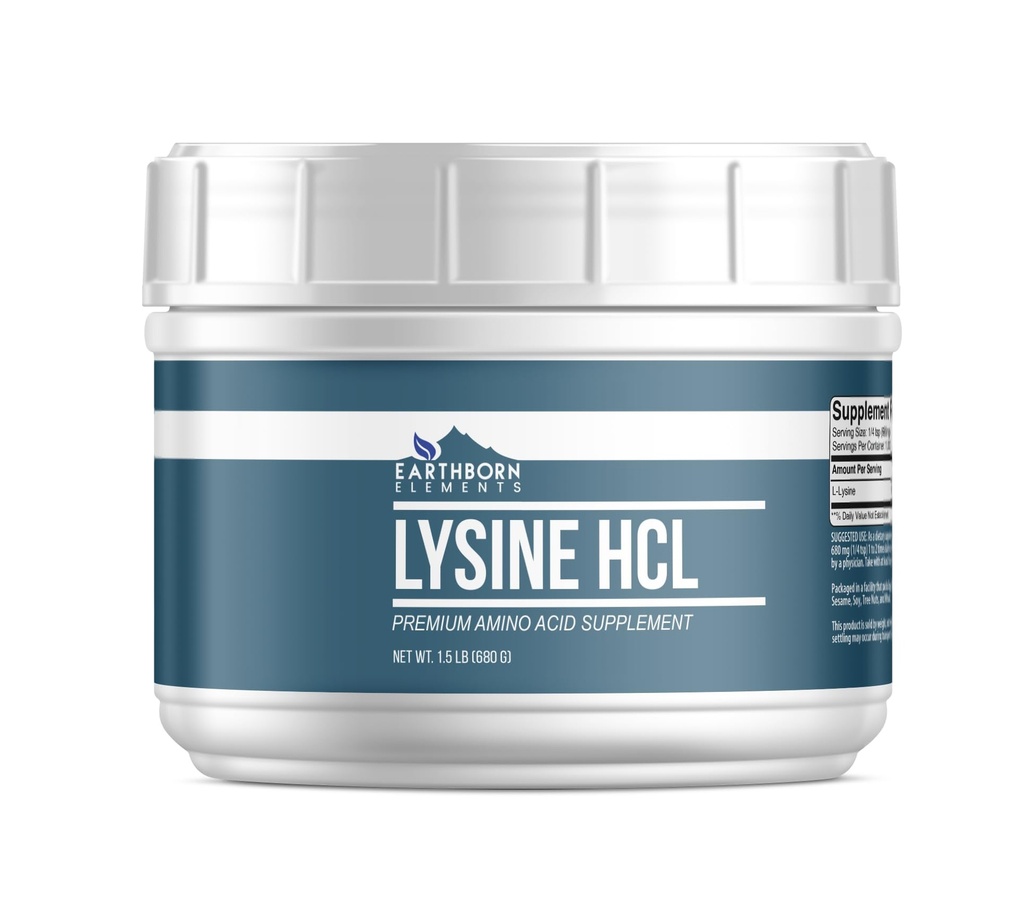 Pierwiastki pochodzenia ziemskiego Lizyna HCL Proszek (1,5 lb), Zawsze Czysty, Brak wypełniaczy lub dodatki
