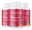 Świętuj Witaminy Wielokompletne Chewables, 60 mg Żelazo - Codzienna Multiwitamina Bariatryczna dla Gastrektomii Sleeve & Gastric Bypass Chirurgii Pacjenci - Witaminy zasadnicze i minerały - Tropikalne (180 tabletek)