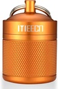 Keychain Pill Holder, Box, Aluminium, Waterproof Container, Pill Organizer for Outdoor Travel Camping, Rozmiar: 1.6 x 1.6 x 2 in (Orange)