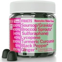 Soursop Graviola Curcumin Lycopene Broccoli Sprouts Sulforaphane Extract Gummies z kurkuminy kurkumy turkuminowej Ginger Black Pepper, Sour Sop Guyabano Leaf Supplement, Chew Chew Chewable Pills