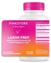 Pink Bocian Labor Prep Supplement - Wieczorny Primrose Oil & Red Malina Leaf dla trzeciego Trimester, Delikatna Labor & Postpartum Wsparcie, Ciąża & Karmienie piersią Sejf, 60 Kapsułki wegańskie