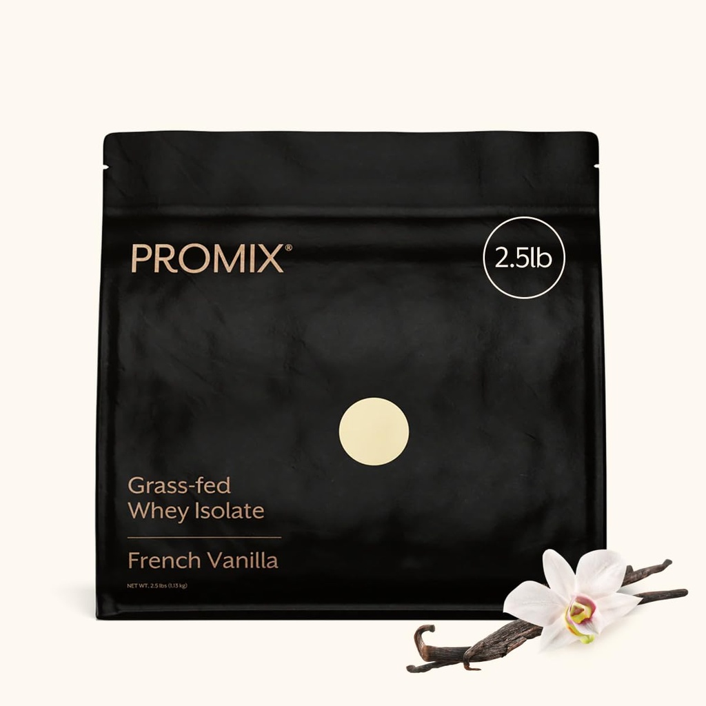 ProMix Nutrition Whey Protein Isolate Powder, Vanilla - Grass- Fed - Post Workout Fitness & Nutrition Shakes, Smoothies, Pieczenie i Gotowanie Przepisy - Gluten- Free & Keto- Friendly - 2.5 Funt (opakowanie po 1)