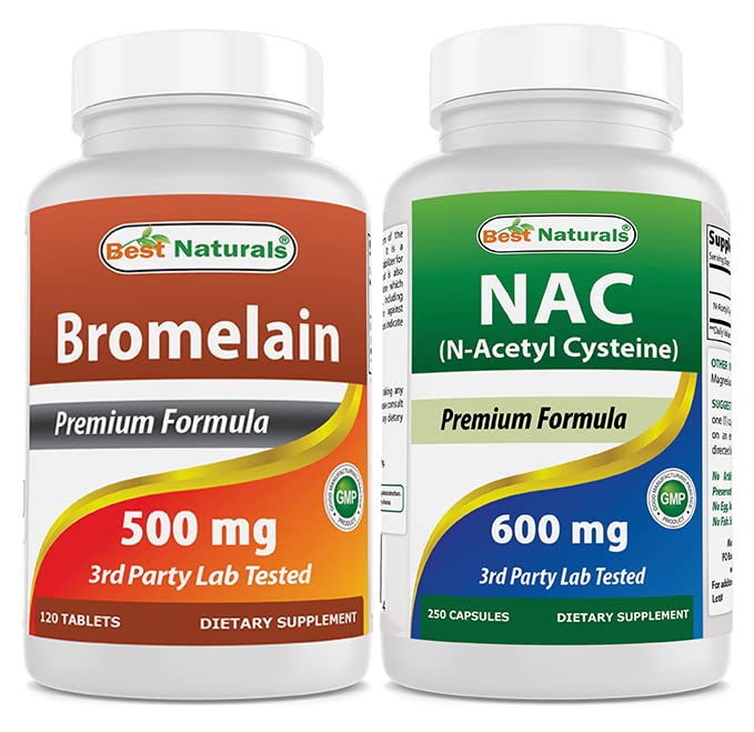 Najlepsi przyrodnicy Bromelain 500 mg i NAC 600 mg