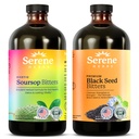 Serene Herbs Soursop Bitters Liquid & Black Seed Bundle - Organic Herbal Guanabana for Digestive Support & Immune Health - Vegan, Non-GMO - 32 oz (16 oz Each), 32 Sługi