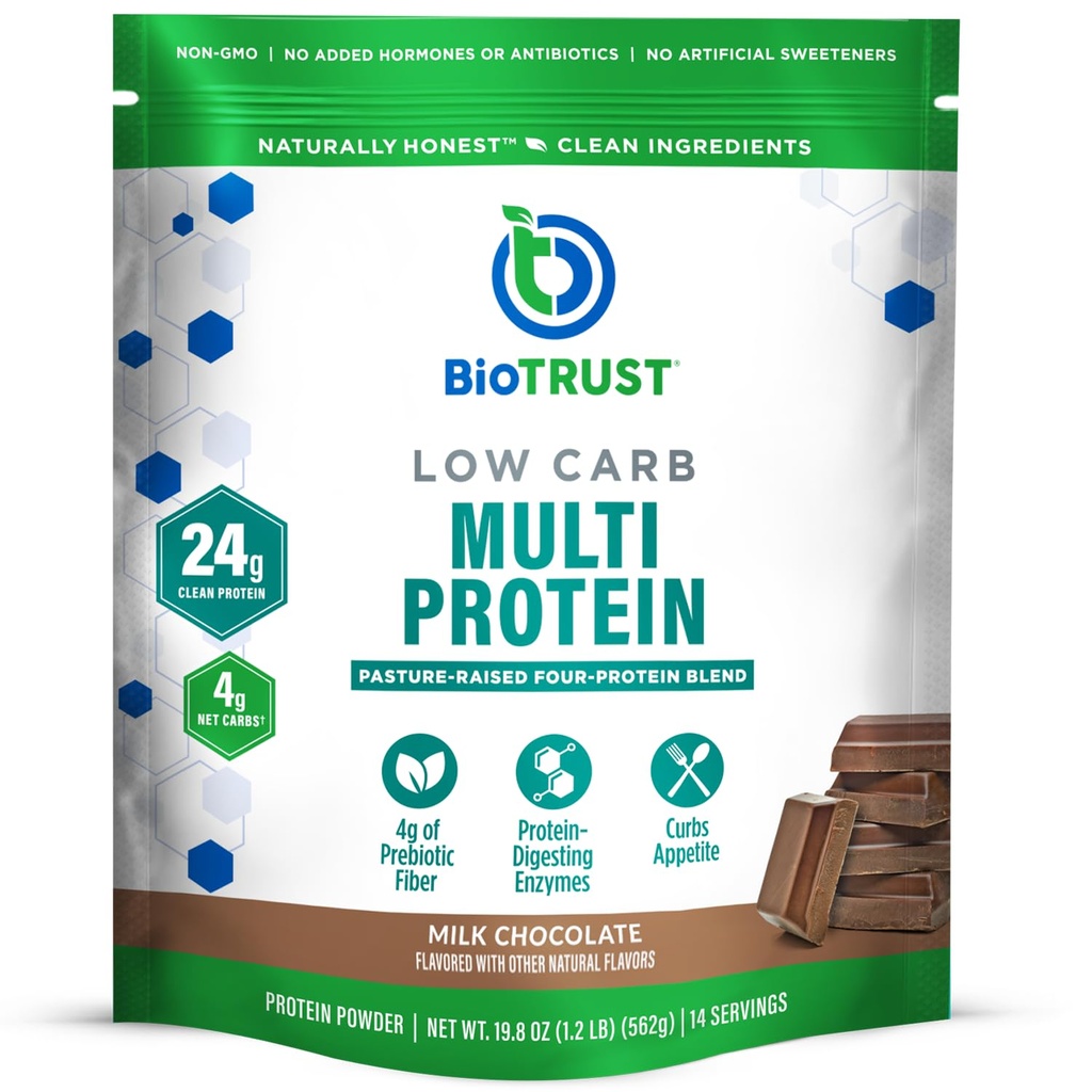 BioTrust Low Carb Protein Powder - Pyszny serwatka i kazeina Mieszanka z Grass- fed Hormon Darmowe krowy - Nie GMO, Gluten Free (Czekolada)