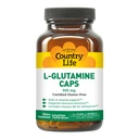 Country Life L- Glutamine 500 mg z B6 - Wspiera odzysk mięśni, Endurance & Athletic Performance - Wegan, Gluten- Free, Kosher Amino Acid Supplement - 100 kapsułki