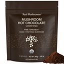 Real Mushrooms Unsweetened Hot Chocolate Mix z 5 Obrońców - Reishi, Chaga, Turcja Ogon, Maitake, Shiitake - Coco proszkowany niesłodzony - Organic Cacao Proszek Suplement, Wegan, 15 Służenie