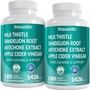 32- in-1 Detox i Naprawa oczyszczonej wątroby z mlekiem Thistle, Silymarin, Ekstrakt z karczocha, Buraki w proszku - Suplement pęcherzyka żółciowego z formułą aktywnego zdrowia wątroby - 1426mg (180ct, Opakowanie 2)