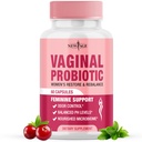 NOWY Probiotyki waginalne wieku dla kobiet z prebiotykami, ekstrakt żurawinowy i mieszanka Lactobacillus Probiotic, Wspiera zdrowe pH Równowaga, Kontrola zapachu, Flora waginalna - 60 Kapsułki