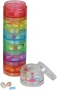 Ezy dawka tygodniowa (7- Day) Daily Stackable pill Case, Medicine Planner, Witamina Organizer Box, średnio odłączalne zespoły, łatwy w użyciu, Rainbow kolory, BPA wolny