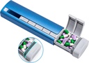 Daviky Metal Travel Pill Organizator, Premium Aluminium Pill Box 7 Dzień, Cotygodniowy Codzienne Pill Case, Stylowy i Cute Pill Holder dla leków, Suplementy i Witaminy (Blue + Gray)