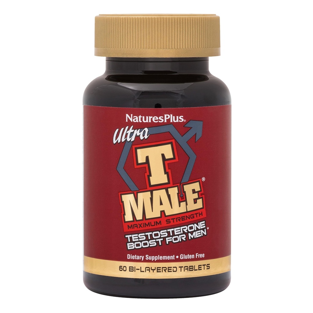 NaturesPlus Ultra T Mężczyzna, Rozszerzony Release - 60 Dwuwarstwowe tabletki - Wsparcie Muscle Gain - wegetarianin, Gluten Free - 30 Służenia