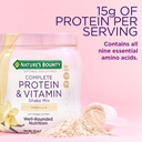 Naturalne Bounty Kompletne białka i witaminy Shake Mix z Collagen & Fiber, Zawiera witaminy C dla zdrowia immunologicznego, Vanilla Flavored, 1 funt (Opakowanie po 2)