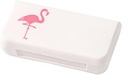 SagaSave Travel Pill Case 3 Komory Przenośny Pil Case Pył i Moisture- Dowód Codzienne Pill Case Small Pill Box dla witamin, Olej rybny, Suplementy (Flamingo)