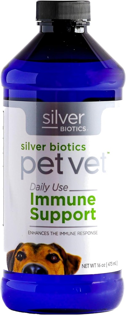 Silver Biotics Pet Vet immunologiczne wsparcie 124; Wzmocnienie odpowiedzi immunologicznej u zwierząt domowych 124; 16 Fl Oz
