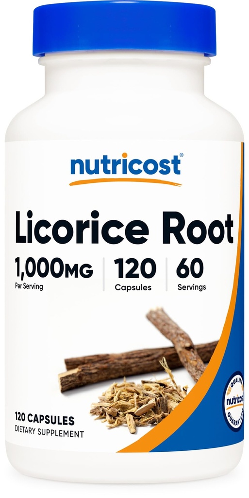 Nutricost Licorice Root 500mg, 120 kapsułki - Non-GMO, Gluten Free