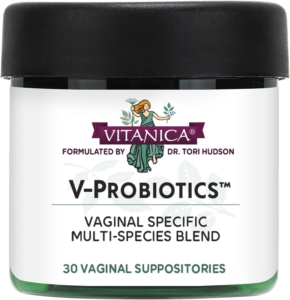 Vitanica V- Probiotyki - Probiotyki dla Kobiet - Podpory pochwowe z Lactobacillus Rhamnosus, Gasseri & More - Suplement do Zdrowia Kobiet - Dama - 30 Poduszki pochwowe