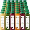 7 dzień sok oczyszczony przez surowej fontanny, wszystkie naturalne surowe detox czyszczenie, soki na odpoczynek ciała, zimne tłumiony sok szybko, świetny sposób na Jumpstart zdrowej diety, 42 butelek 12oz, 7 Ginger Shots