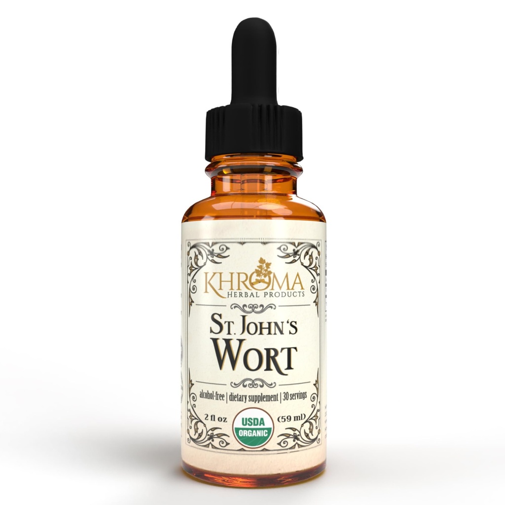 Organic St John 's Wort 30 Servings - 800 MG Per Serving - Chromama Herbal Products - 2 FL OZ - Hypericum Perforatum