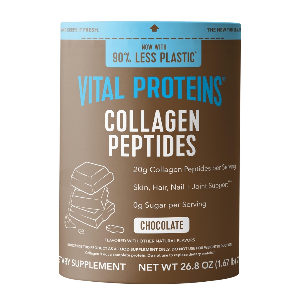 Vital Proteins Kolagen Peptydy dodatek do proszku, Zhydrolizowany Kolagen do skóry, włosów, paznokci i łączników, Czekolada, 28 Służenie