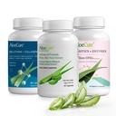 AloeCure Organic Aloe Vera Kapsułki Pack - 3 kawałki - Melatonina + Kolagen, Aloe Vera Kapsułki, Probiotyk + Enzym