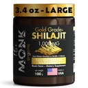 Organic Himalayan Shilajit Resin z kwasem Fulvic, Humic Acid, 85 + Minerals - Gold Grade Plus - 100g, 1000 mg per serving - Energia, Stamina, Wsparcie dla mózgu - Made in The USA