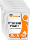 BulkSupplements.com Witamina B12 Methylcobalamina Proszek - 1% B12 Methylcobalamina, Witamina zasadnicza B - Suplement B12, Gluten wolny, 20 mg na jedną porcję, 5kg (11 lbs) (Opakowanie 1)