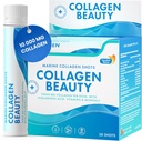 Swedish Nutra - Collagen Beauty Agregat 124; 10 000 mg Zhydrolizowany Kolagen Marine Liquid Supplement - 20 x 25 ml Daily Shots Agregat 124; Kwas hialuronowy i Witamina C do wspomagania zdrowych włosów, Skóra, Nails Agregat 124; Sugar- Free