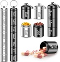 Cotygodniowy Pill Organizator, QuwaYee Przenośne małe pióro Case Keychain Pill Holder for Travel, 2 Pack Metal Pill Case Waterproof Daily Medicine Pill Organizer for Witamina, Olej rybny, Suplement