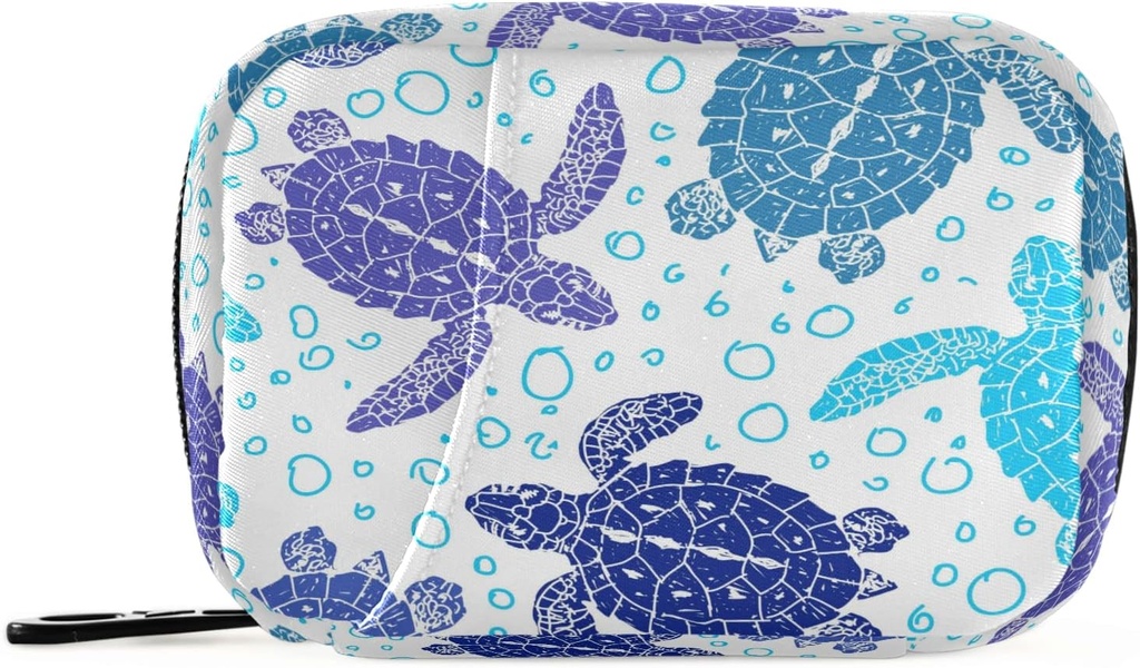 Naanle Vintage Sea Turtle Pill Box 7 Dni Pill Case Travel Pill Organizer Bag z Zipper Portable Weekly Case Compact Rozmiar dla suplementu Witamina Holder
