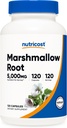 Nutricost Marshmallow Root 5000mg ekwiwalent, 120 Kapsułki wegetariańskie - Gluten Free & Non-GMO - z 500mg 10: 1 Ekstrakt