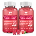 Cytrynian wapnia 1200mg Gummie z witaminą D3, K2 - Przeżuwalne Wapnia Magnezu Cynk d3 Suplement z Sea Moss Extract for Bone, Zęby, Wsparcie immunologiczne dla kobiet i mężczyzn, Peach Flavor- 60 Gummies (2Pack)