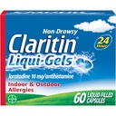 Claritin Liqui- Gels 24 godzinna ulga alergiczna, Non- Drowsy alergy Medicine, Lordinary Antihistamine kapsułki, 60 Count