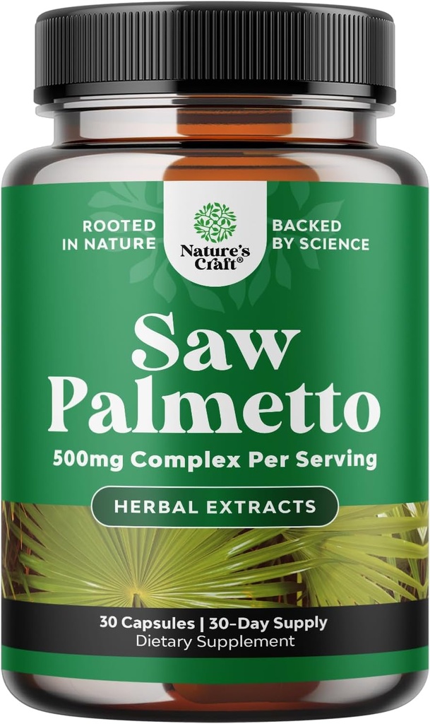 Ekstrakt Extra Siła Piła Palmetto - Zaawansowany Kompleks Ziołowy do Zdrowia Włosów i Wsparcia Urynalnego z Steroli Roślin i Flavonoidów - Potent Herbal Supplement z 500mg na serwowanie - 30 Kapsułki
