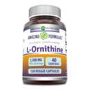 Amazing Supples L- Ornithine 1500 Mg Per Serving Veggie Suplement kapsułki 124; Non-GMO Supplement 124; Gluten Free Supplement 124; Made in USA (120 Count)