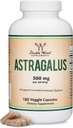 Double Wood Supplements Immune Boosting Astragalus 500 mg 180 Kapsułki - Bogate w flawonoidy i polisacharydy - Non-GMO, Gluten Free, Trzecia strona Tested